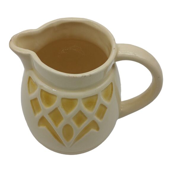 Robinson Ransbottom Vintage Cream & Yellow ~6" Pottery Pitcher Vase Planter - Picture 5 of 15